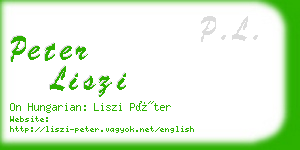 peter liszi business card